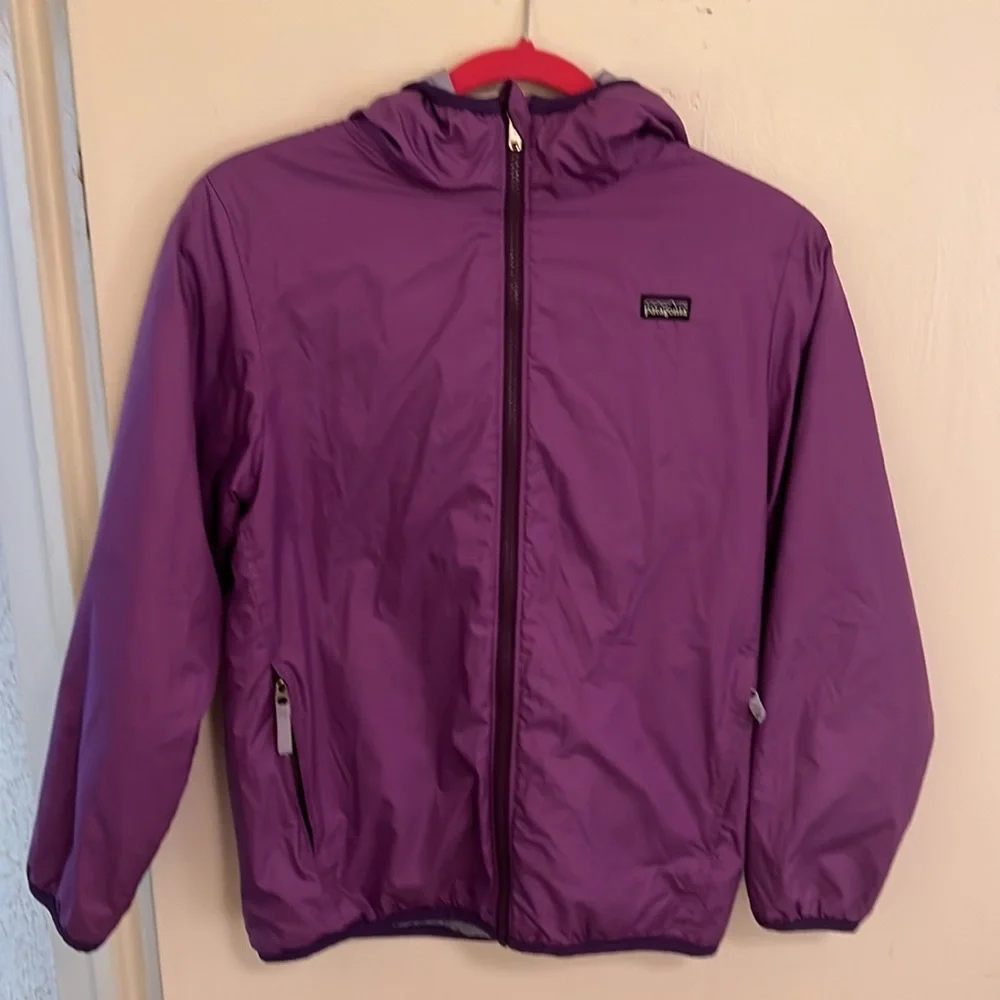 Patagonia Kids Purple Hooded Insulated Jacket Youth X-Large Full Zip